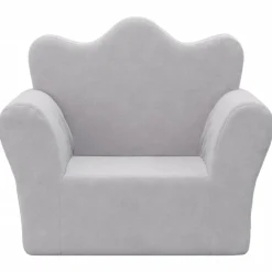vidaXL Sofá para niños felpa suave Gris claro Sale