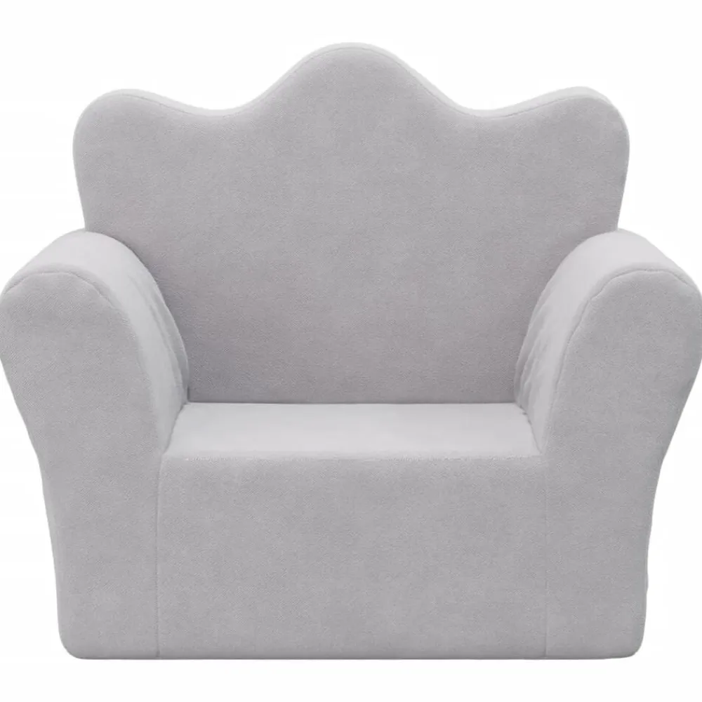 vidaXL Sofá para niños felpa suave Gris claro Sale