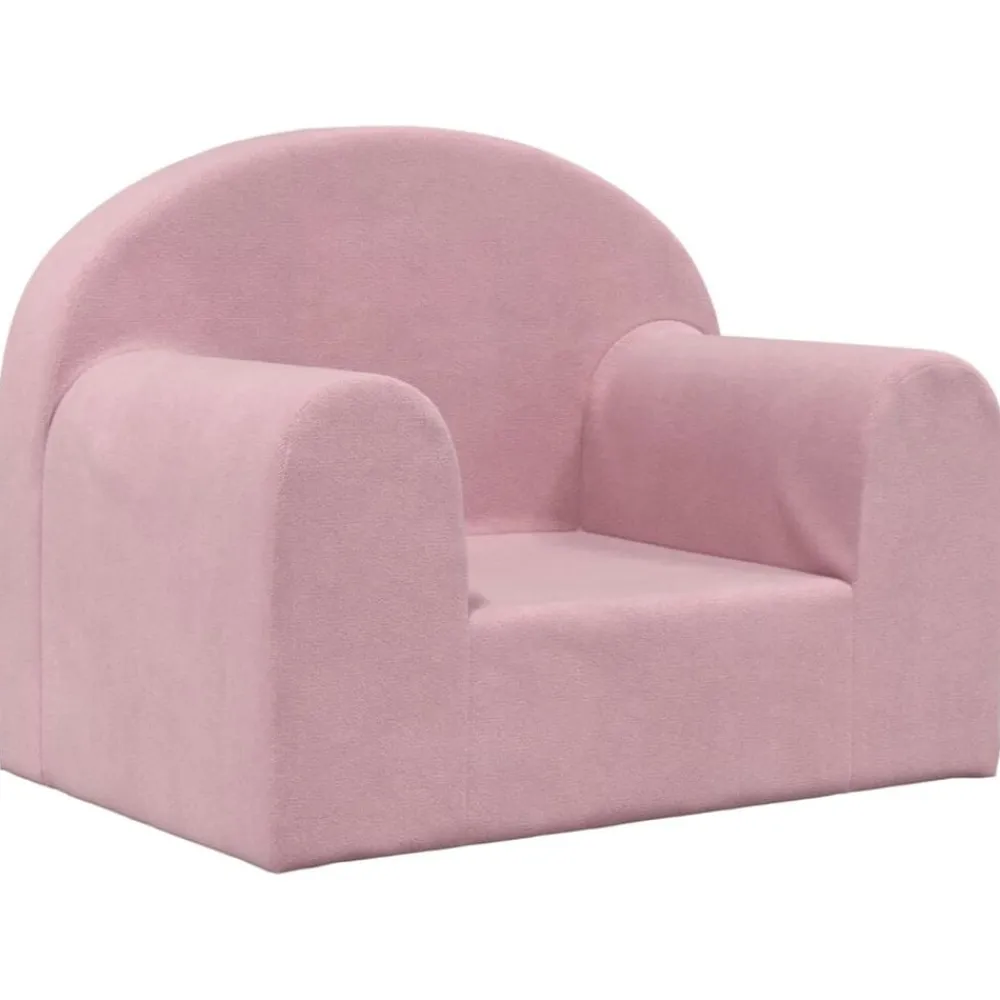 vidaXL Sofá para niños felpa suave Rosa