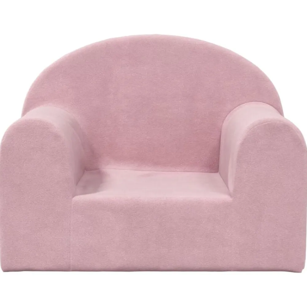 vidaXL Sofá para niños felpa suave Rosa
