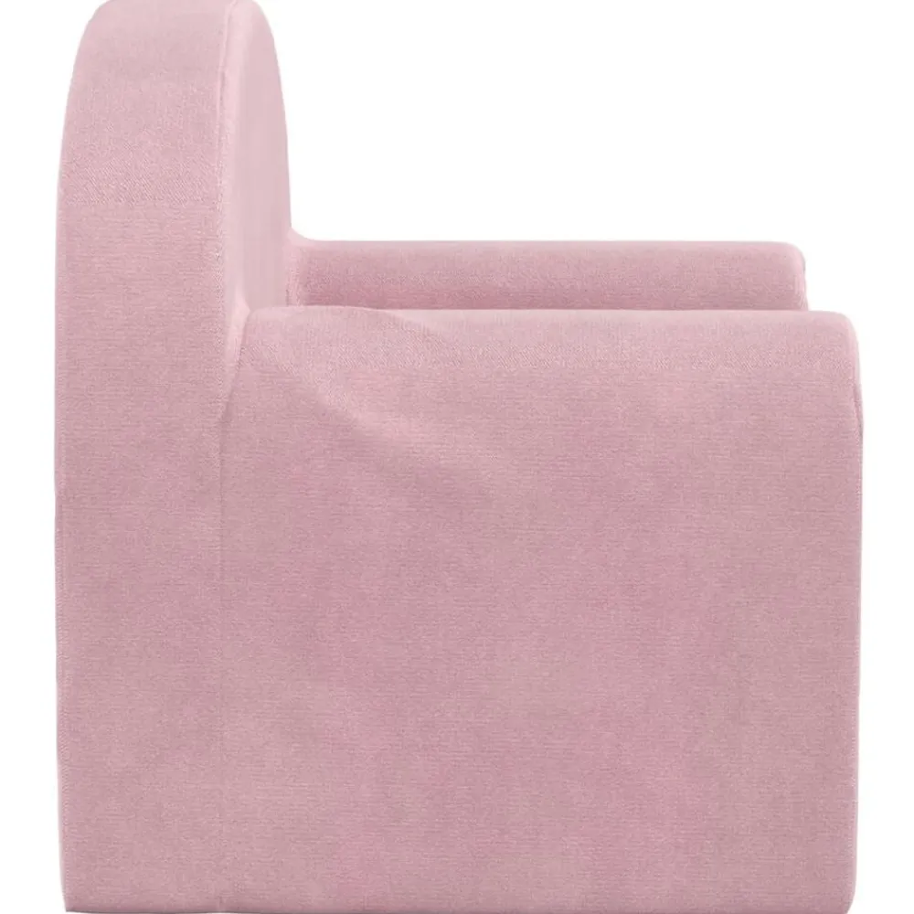 vidaXL Sofá para niños felpa suave Rosa