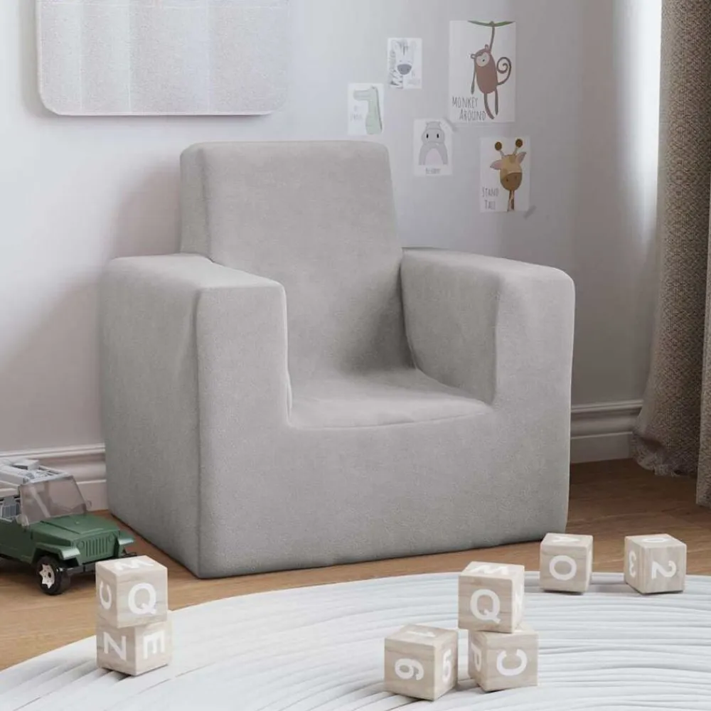 Niños vidaXL Mobiliario Para Bebés Y Niños Pequeños-Sofá para niños felpa suave