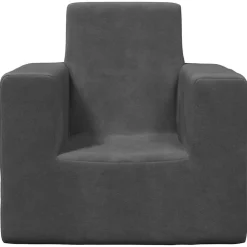 vidaXL Sofá para niños felpa suave gris Antracita Best
