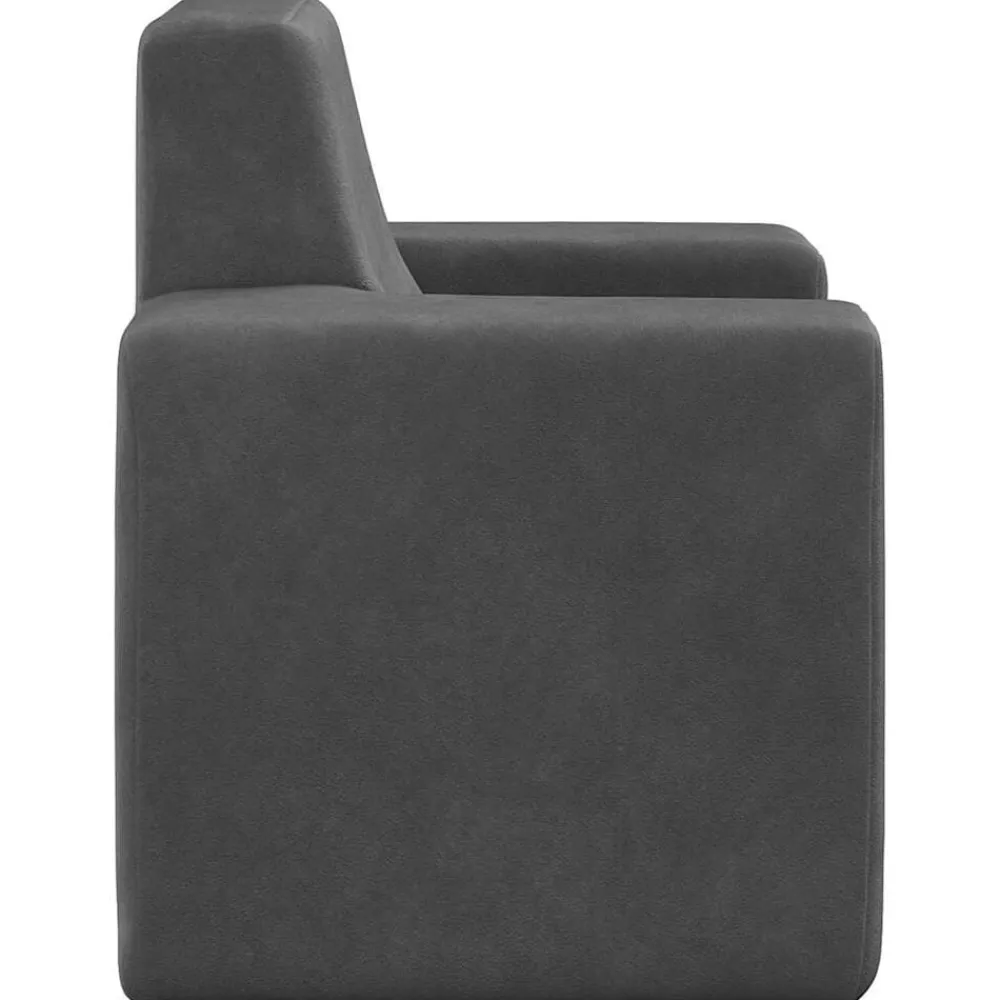 vidaXL Sofá para niños felpa suave gris Antracita Best