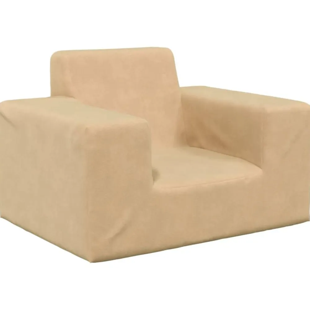 vidaXL Sofá para niños felpa suave color Crema Discount