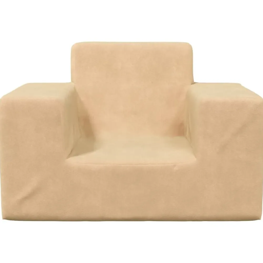 vidaXL Sofá para niños felpa suave color Crema Discount