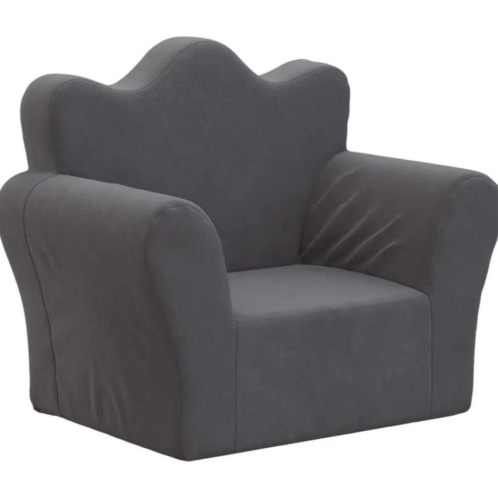vidaXL Sofá para niños felpa suave gris Antracita Outlet