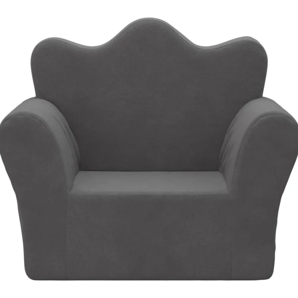 vidaXL Sofá para niños felpa suave gris Antracita Outlet