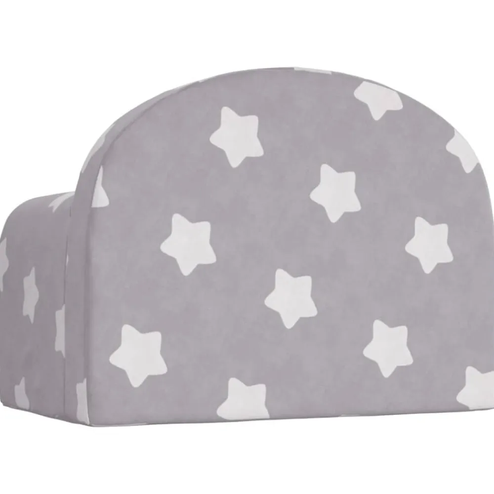 Niños vidaXL Mobiliario Para Bebés Y Niños Pequeños-Sofá para niños felpa suave gris claro con estrellas