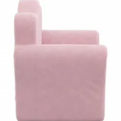 vidaXL Sofá para niños felpa suave Rosa Hot