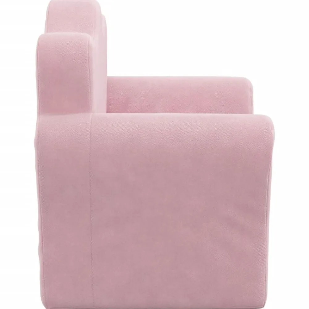 vidaXL Sofá para niños felpa suave Rosa Hot
