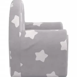 Niños vidaXL Mobiliario Para Bebés Y Niños Pequeños-Sofá para niños felpa suave gris claro con estrellas