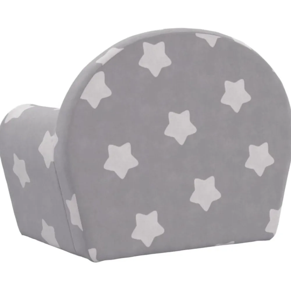 Niños vidaXL Mobiliario Para Bebés Y Niños Pequeños-Sofá para niños felpa suave gris claro con estrellas