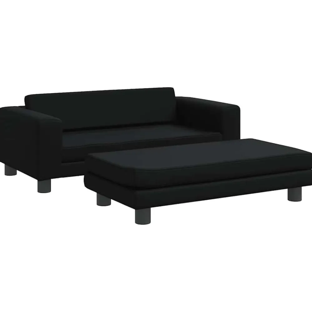 Niños vidaXL Mobiliario Para Bebés Y Niños Pequeños-Sofá para niños y reposapiés cuero sintético 100x50x30 cm
