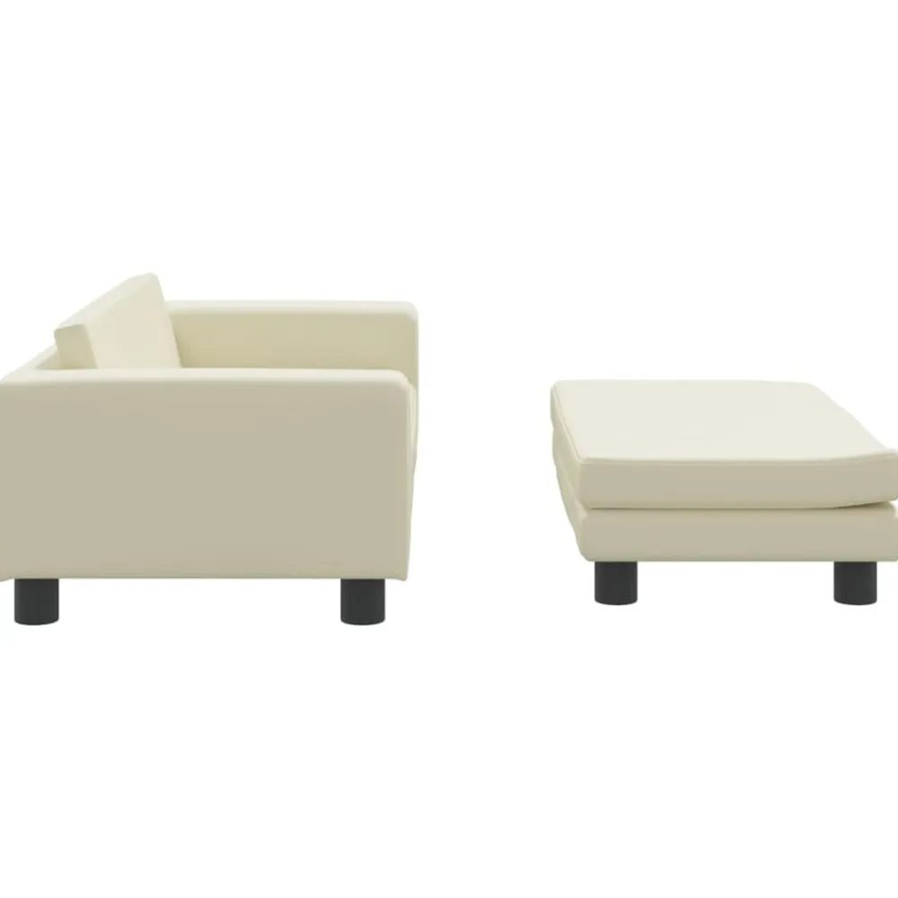 Niños vidaXL Mobiliario Para Bebés Y Niños Pequeños-Sofá para niños y reposapiés cuero sintético 100x50x30 cm