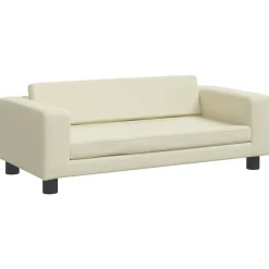 Niños vidaXL Mobiliario Para Bebés Y Niños Pequeños-Sofá para niños y reposapiés cuero sintético 100x50x30 cm
