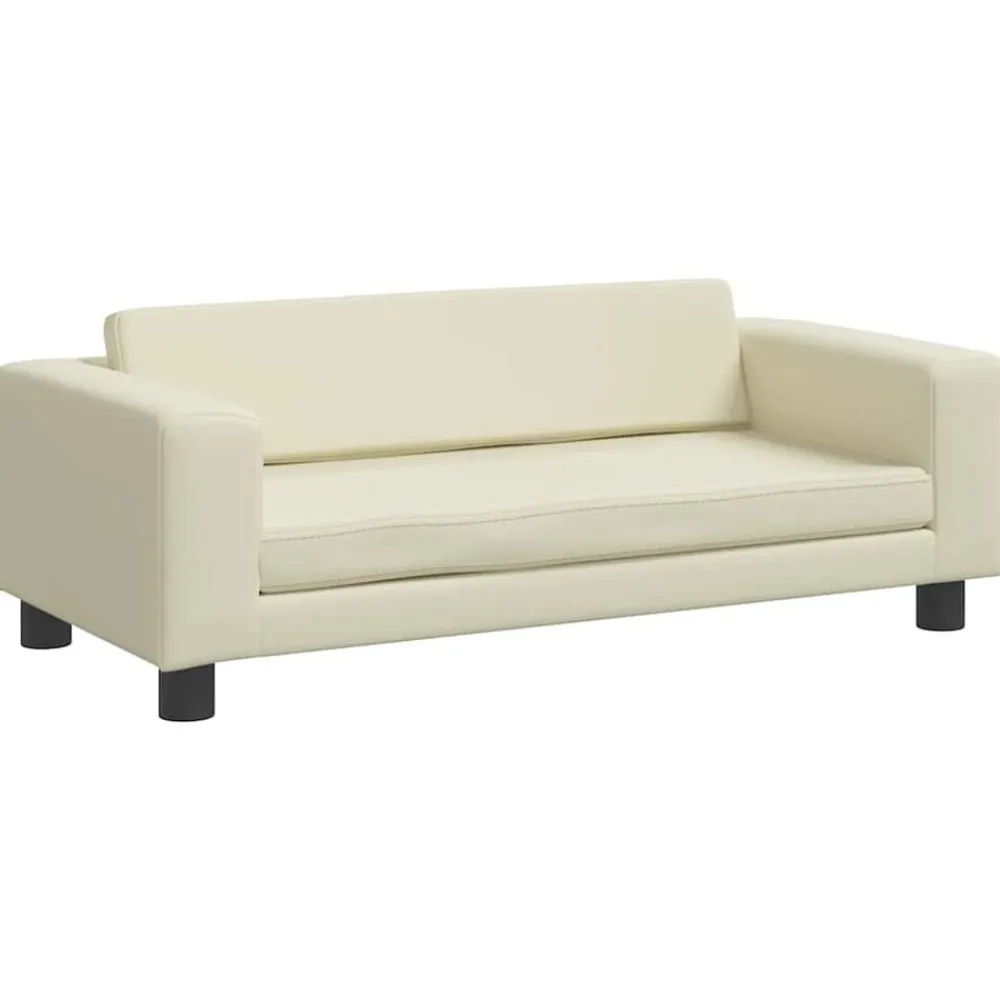 Niños vidaXL Mobiliario Para Bebés Y Niños Pequeños-Sofá para niños y reposapiés cuero sintético 100x50x30 cm