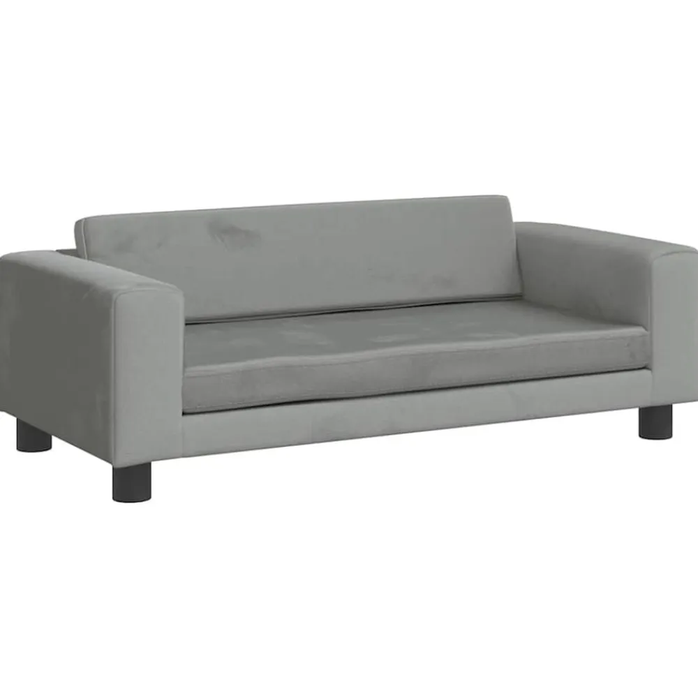 Niños vidaXL Mobiliario Para Bebés Y Niños Pequeños-Sofá para niños y reposapiés terciopelo 100x50x30 cm