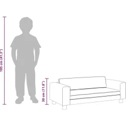 vidaXL Sofá para niños y reposapiés terciopelo 100x50x30cm Gris oscuro Clearance