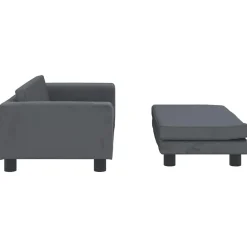 vidaXL Sofá para niños y reposapiés terciopelo 100x50x30cm Gris oscuro Clearance