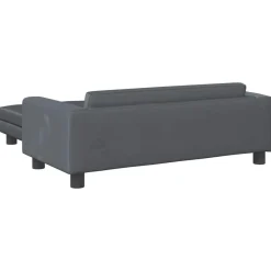 vidaXL Sofá para niños y reposapiés terciopelo 100x50x30cm Gris oscuro Clearance