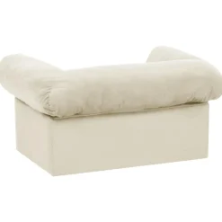 vidaXL Sofá para perros con cajón felpa 75x50x38 cm Crema
