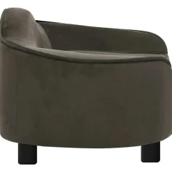 vidaXL Sofá para perros felpa 67x47x36 cm Gris oscuro New