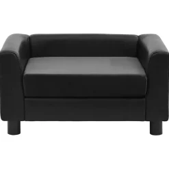 vidaXL Sofá para perros felpa y cuero sintético 60x43x30 cm Negro Best