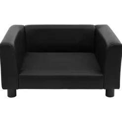 vidaXL Sofá para perros felpa y cuero sintético 60x43x30 cm Negro Best