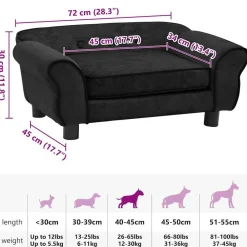 vidaXL Productos Para Mascotas-Sofá para perros felpa 72x45x30 cm