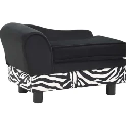 vidaXL Productos Para Mascotas-Sofá para perros felpa negro 57x34x36 cm
