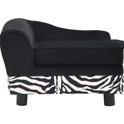 vidaXL Productos Para Mascotas-Sofá para perros felpa negro 57x34x36 cm