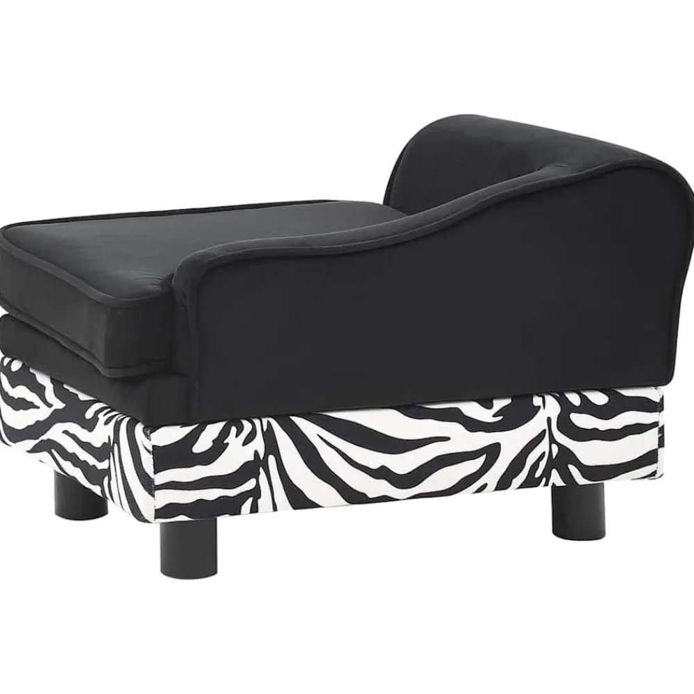vidaXL Productos Para Mascotas-Sofá para perros felpa negro 57x34x36 cm