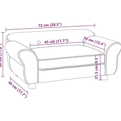 vidaXL Sofá para perros felpa color 72x45x30 cm Crema