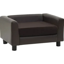 vidaXL Sofá para perros felpa y cuero sintético marrón 60x43x30 cm Marr&oacute;n Clearance