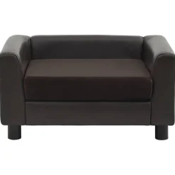 vidaXL Sofá para perros felpa y cuero sintético marrón 60x43x30 cm Marr&oacute;n Clearance