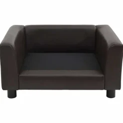 vidaXL Sofá para perros felpa y cuero sintético marrón 60x43x30 cm Marr&oacute;n Clearance
