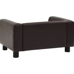 vidaXL Sofá para perros felpa y cuero sintético marrón 60x43x30 cm Marr&oacute;n Clearance