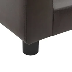 vidaXL Sofá para perros felpa y cuero sintético marrón 60x43x30 cm Marr&oacute;n Clearance