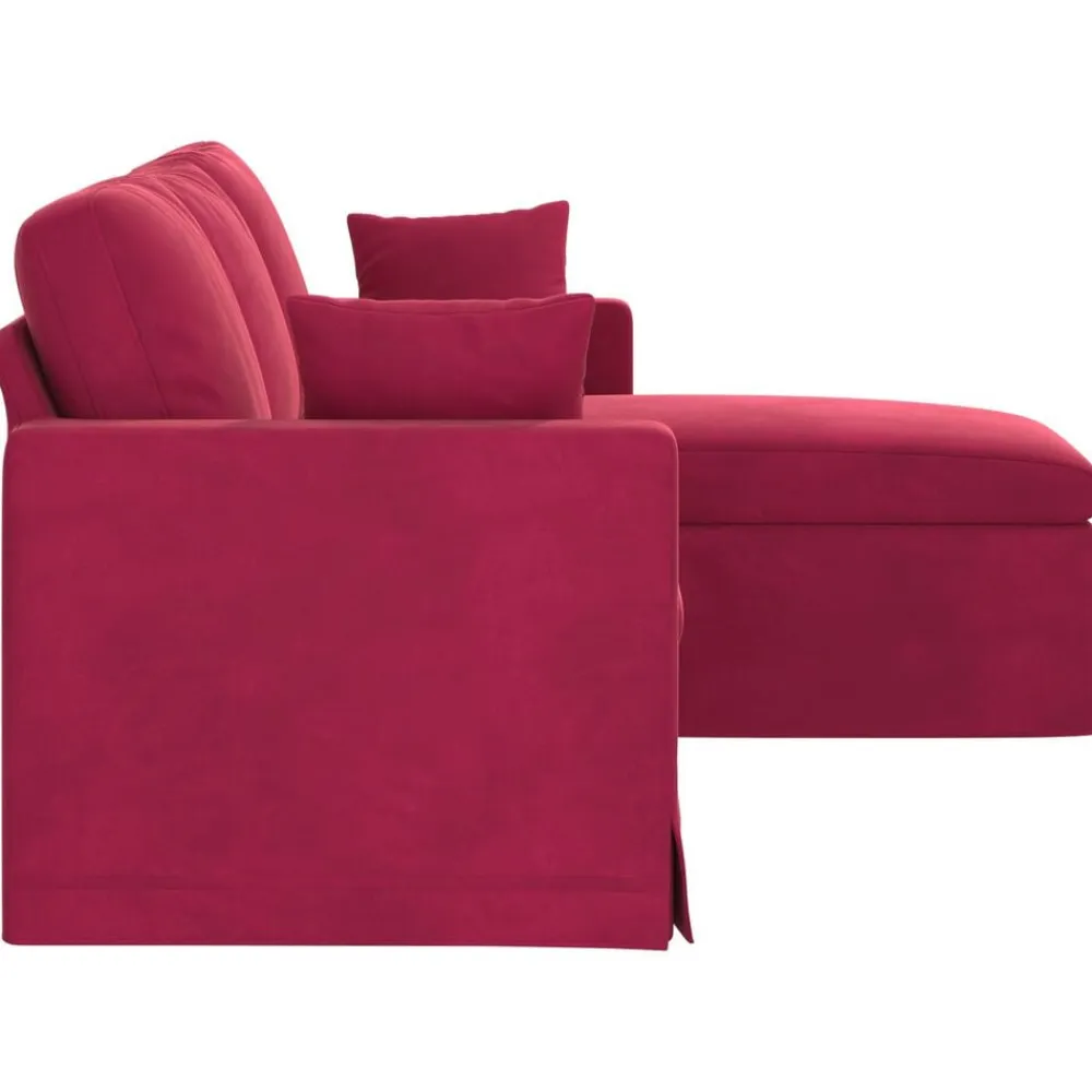 vidaXL Sofá Rojo vino 198 x 134 x 80 cm Terciopelo Rojo vino tinto New