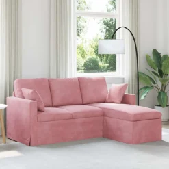 vidaXL Sofá 198 x 134 x 80 cm Terciopelo Rosa Online