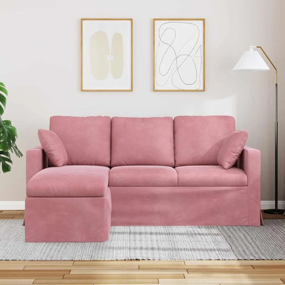 vidaXL Sofá 198 x 134 x 80 cm Terciopelo Rosa Online