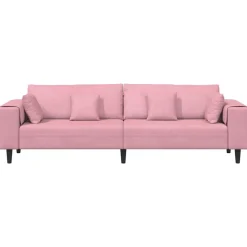 vidaXL Sofá 250 x 77 x 76 cm Terciopelo Rosa Sale