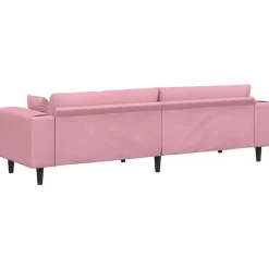 vidaXL Sofá 250 x 77 x 76 cm Terciopelo Rosa Sale