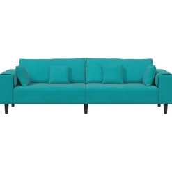 vidaXL Sofá 250 x 77 x 76 cm Terciopelo Tuquesa Clearance