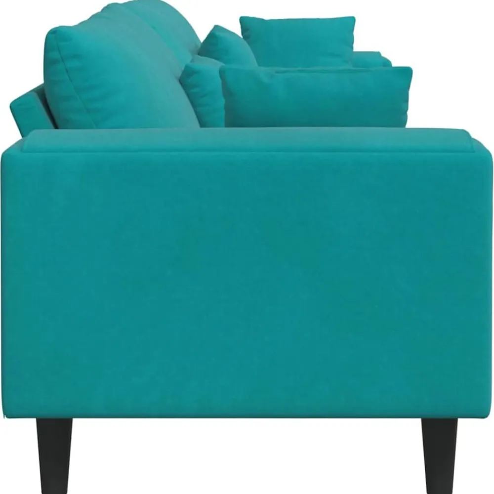 vidaXL Sofá 250 x 77 x 76 cm Terciopelo Tuquesa Clearance
