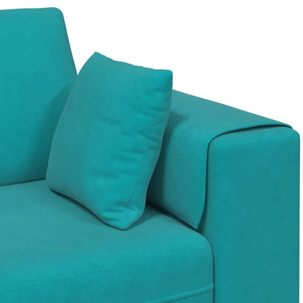 vidaXL Sofá 250 x 77 x 76 cm Terciopelo Tuquesa Clearance