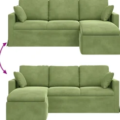 vidaXL Sofá 198 x 134 x 80 cm Terciopelo Verde claro Discount
