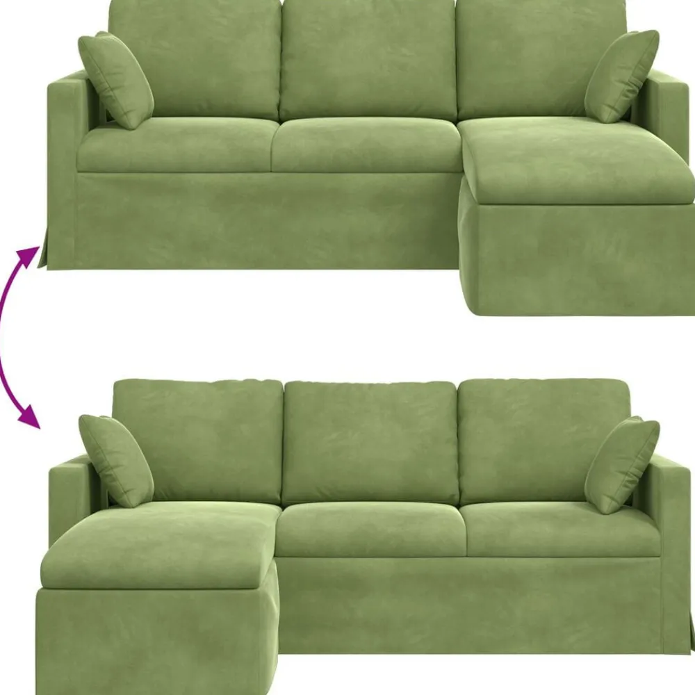 vidaXL Sofá 198 x 134 x 80 cm Terciopelo Verde claro Discount