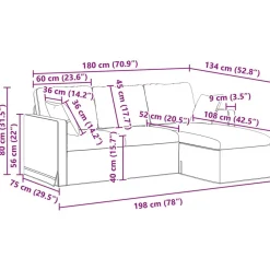 vidaXL Sofá 198 x 134 x 80 cm Terciopelo Verde claro Discount